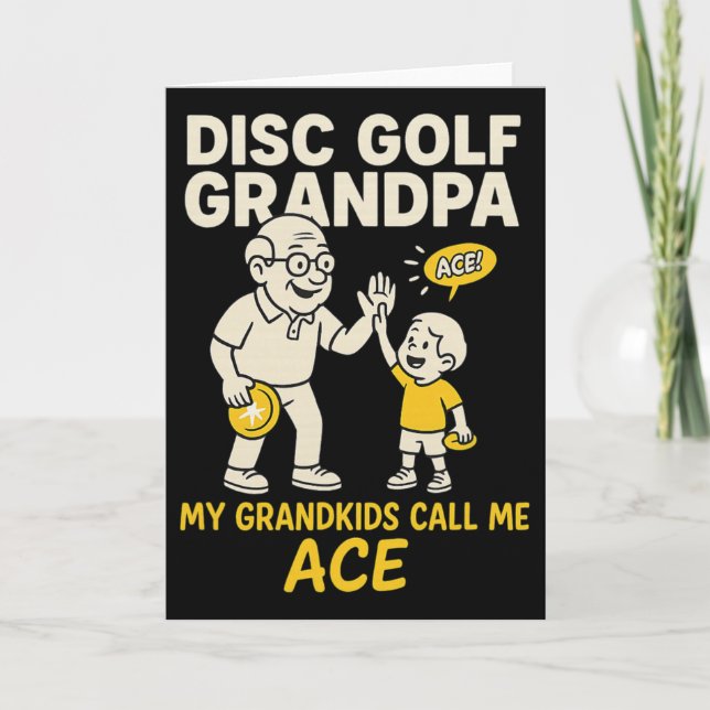 Cartão Avô de Disc Golf Meus Netos Me Chamam de Ás  (Frente)