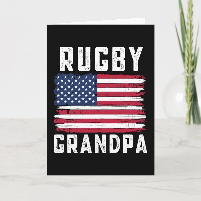 Cartão Avô de Rugby Bandeira Americana 4 de Julho (Frente)