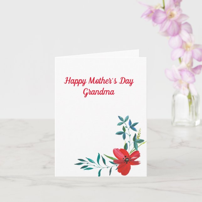 Cartão Avó Dia de as mães Feliz (Orquídea)
