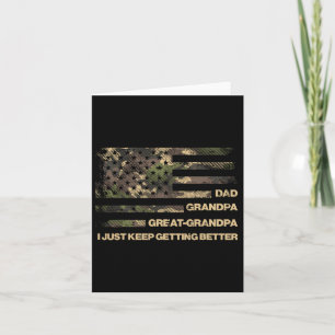 Cartão Avô do Papai Bisavô Camuflagem Bandeira Pais Dia d