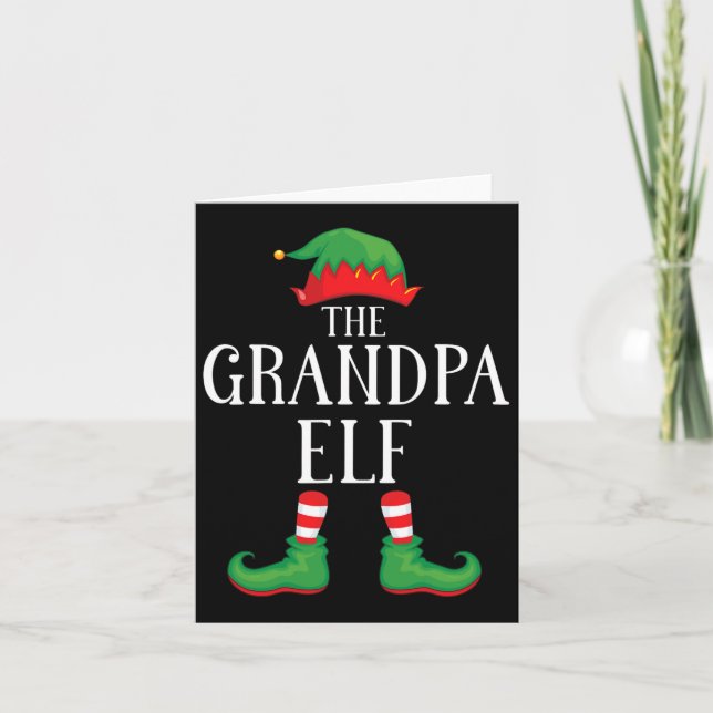 Cartão Avô Elf Correspondente Grupo Xmas Família Engraçad (Frente)