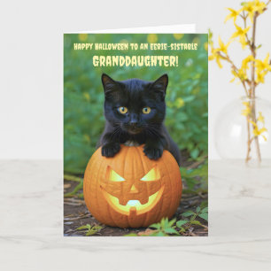 Cartão Avô Feliz Dia das Bruxas Gato Negro