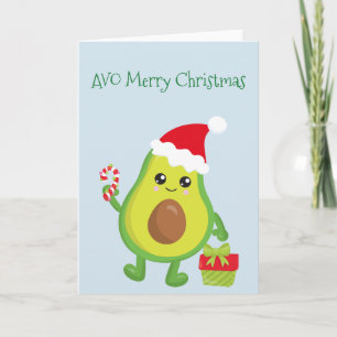Cartão Avo Feliz Natal Feriado Avocado