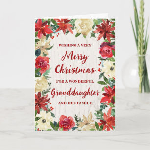 Cartão Avô Floral Russo e Natal Familiar