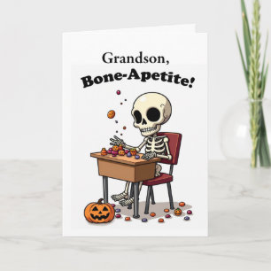 Cartão Avô Halloween Engraçado Esqueleto Bone Apetite