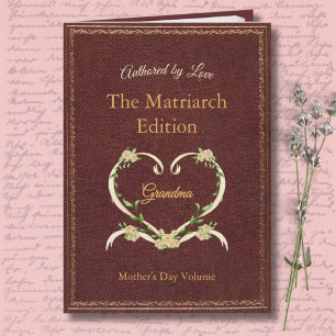 Cartão Avó Matriarca Elegante e Única Livro de Histórias
