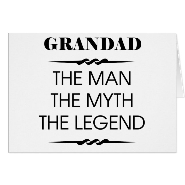 Cartão Avô O Homem O Mito A Lenda (Frente Horizontal)