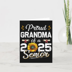 Cartão Avó Orgulhosa de uma Turma de 2025 Sênior Retro Fe