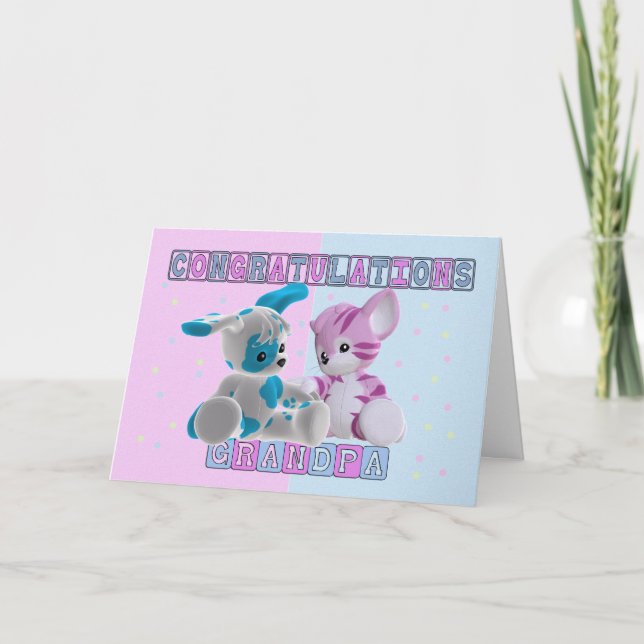 Cartão Avô Para Parabéns Gêmeos (Frente)