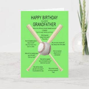 Cartão Avô, piadas de beisebol de aniversário