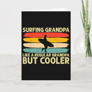 Cartão Avô Surfando Design Dia dos Pais Avô Surfista