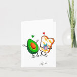 Cartão Avocado and Toast birthday card<br><div class="desc">Inside is blank. Artist, Thom Phelps, challenged himself in 2019 to draw birthday doodles for his Facebook friends, instead of just writing "happy birthday" on their FB pages. By the end of the year he had 195 drawings. Some of them were popular enough with friends or favorites of Thom's and...</div>