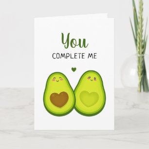 Cartão Avocado Cute Romântico Você Me Completa Aniversári
