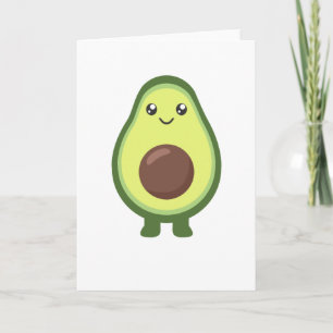 Cartão Avocado Kawaii Coma Sweet Avocados