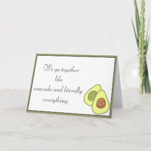 Cartão Avocado Love Blank Inside Greeting Card