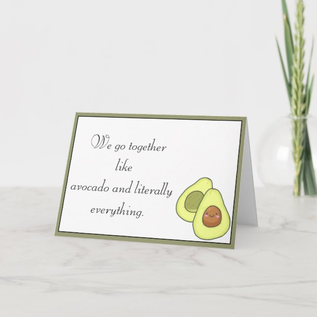 Cartão Avocado Love Blank Inside Greeting Card (Frente)