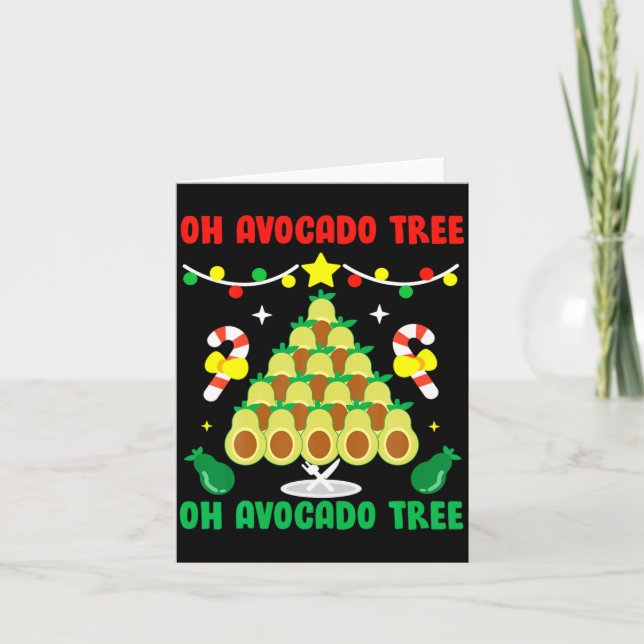 Cartão Avocado Tree Funny Food Vegan Christmas Gift  (Frente)