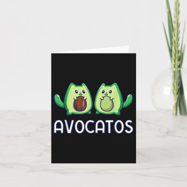 Cartão Avogato Avocado Cat Vegan Cat (Frente)