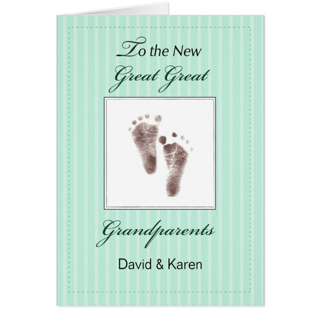 Cartão Avós do novo Excelente do Excelente do bebê/Verde  (Frente)