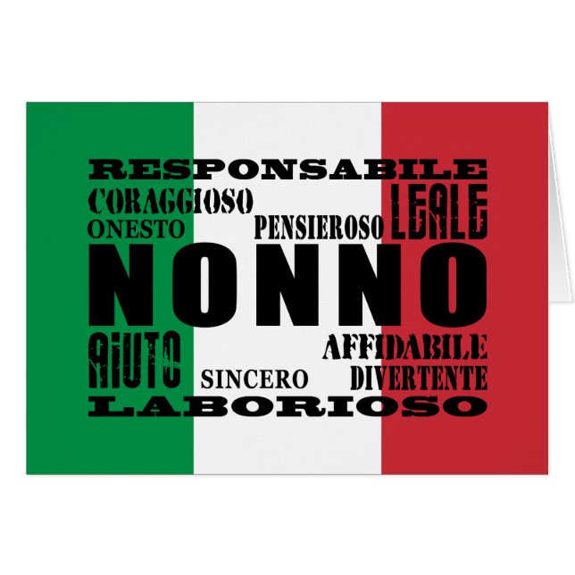 Cartão Avôs italianos: Qualidades (Frente Horizontal)