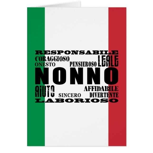 Cartão Avós italianos : Qualidades (Frente)