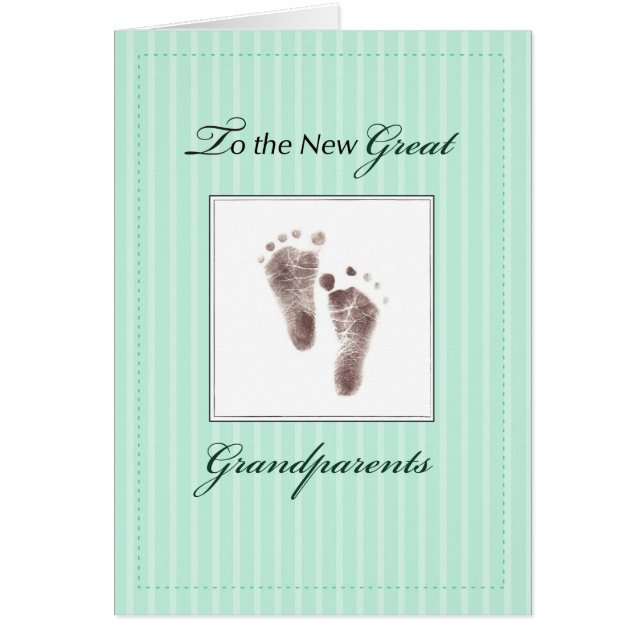 Cartão Avós novos Excelentes do bebê, verde neutro (Frente)