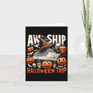 Cartão Aw Navio Halloween Trip Feliz Halloween Spooky Pum