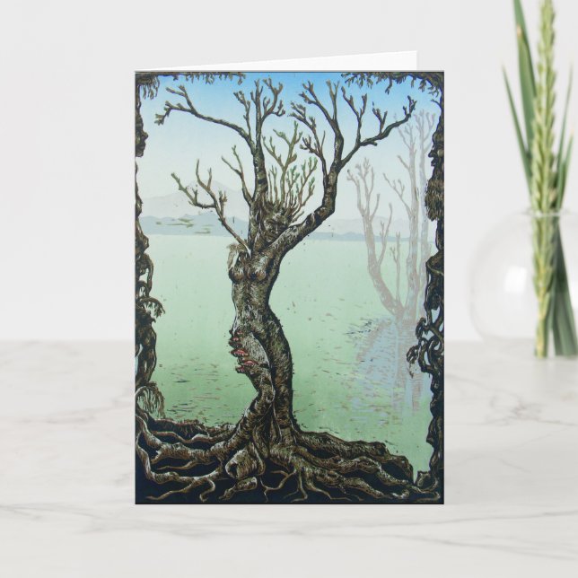 Cartão Awakening Spring Fairy Dryad Fantasy Greeting Card (Frente)