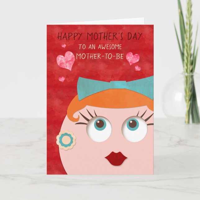 Cartão Awesome MOTHER TO BE Retro Gal Mother's Day (Frente)