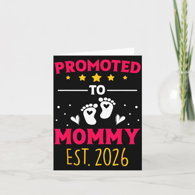 Cartão Awesome Promoted To Mommy 2026 Pregnancy Announcem (Frente)