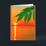 Cartão Awesome Sun Birthday Card For Son<br><div class="desc">A branch full of green leaves, pointing directly at a golden ball of sun against an orange sky, is the subject of my "You're An Awesome Sun - Just Thought I'd Point That Out" birthday card for a son. I photographed this scene along the shoreline of beautiful Lake Winnebago in...</div>