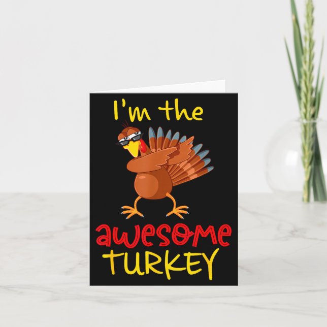 Cartão Awesome Turkey Matching Family Group Thanksgiving  (Frente)