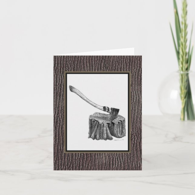 Cartão Axe and Stump Notecard (Frente)