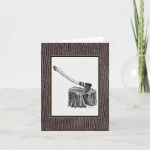 Cartão Axe and Stump Notecard