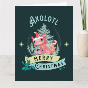 Cartão Axolote Engraçado Feliz Natal