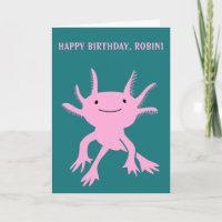 Axolote Fofo Salamandra Rosa Aniversário Personali
