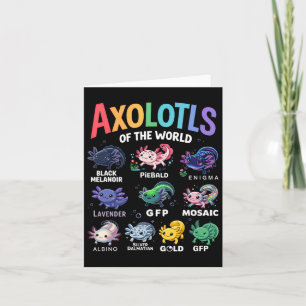 Cartão Axolotes Fofos do Mundo Kawaii Axolote Arte Fofa