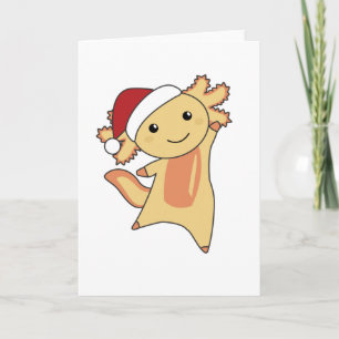 Cartão Axolotl Felry Natal Animais de inverno Axolots