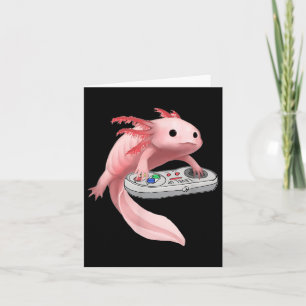 Cartão Axolotl Fish Jogando Vídeo Jogo White-axolotl Liza