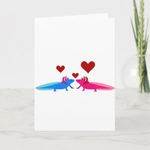 Cartão Axolotl no Amor