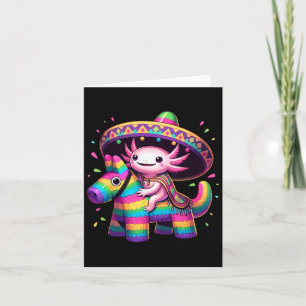 Cartão Axolotl Riding Pinata Cinco De Mayo Sombrero Ponch