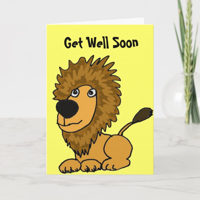 Cartão AY- Lion Cartoon Get Well Card (Frente)