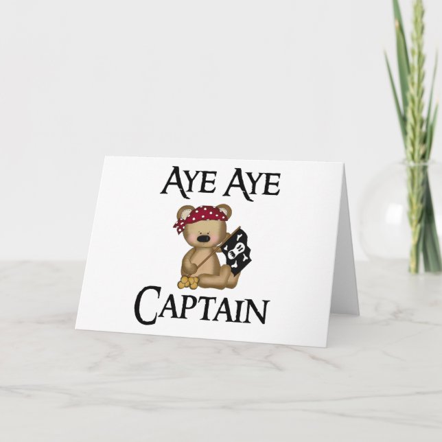 Cartão Aye Aye Captain Teddy Bear Pirate Notecard (Frente)