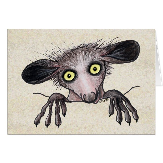Cartão Aye-aye Lemur (Frente horizontal)