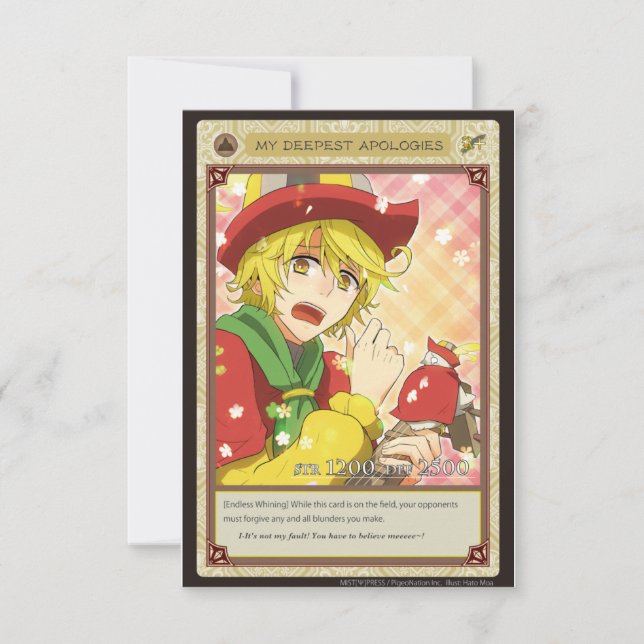 Cartão AZ card - My Deepest Apologies (Frente)