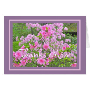 CARTÃO "AZALÉIAS ROSAS" OBRIGADO MÃE/FELIZ DIA DAS MÃES