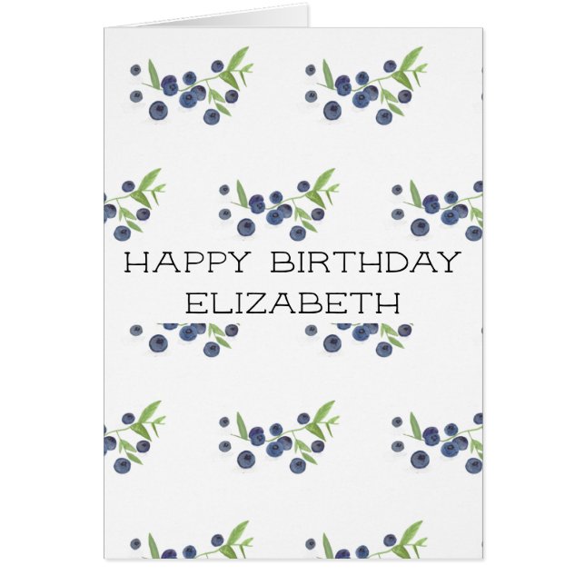 Cartão Azeberry Fruta de Aniversário da Boija fresca (Frente)