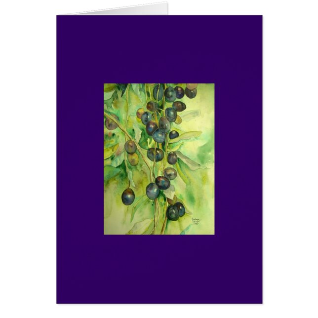 Cartão azeitonas, verão, sol, (Frente)