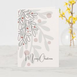 Cartão Azevinho desenhado à mão Feliz Natal