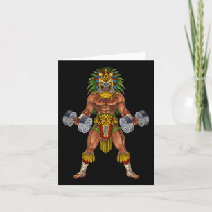Cartão Aztec Jaguar Warrior Bodybuilding Gym Weightelevti